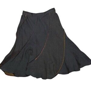 Sophie Hong Size 42 100% Silk Skirt Iridescent Brown Black Hand Dyed Lagenlook